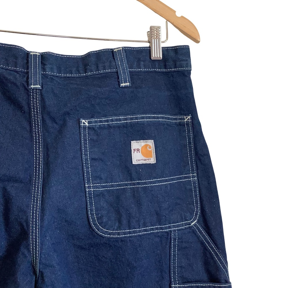 Carhartt FR Mens Flame Resistant Work Pants Navy Blue Carpenter Dungaree 34x32